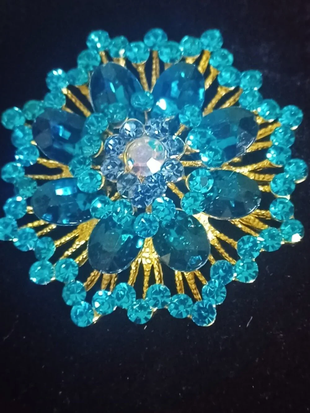 Showy Blue Brooch